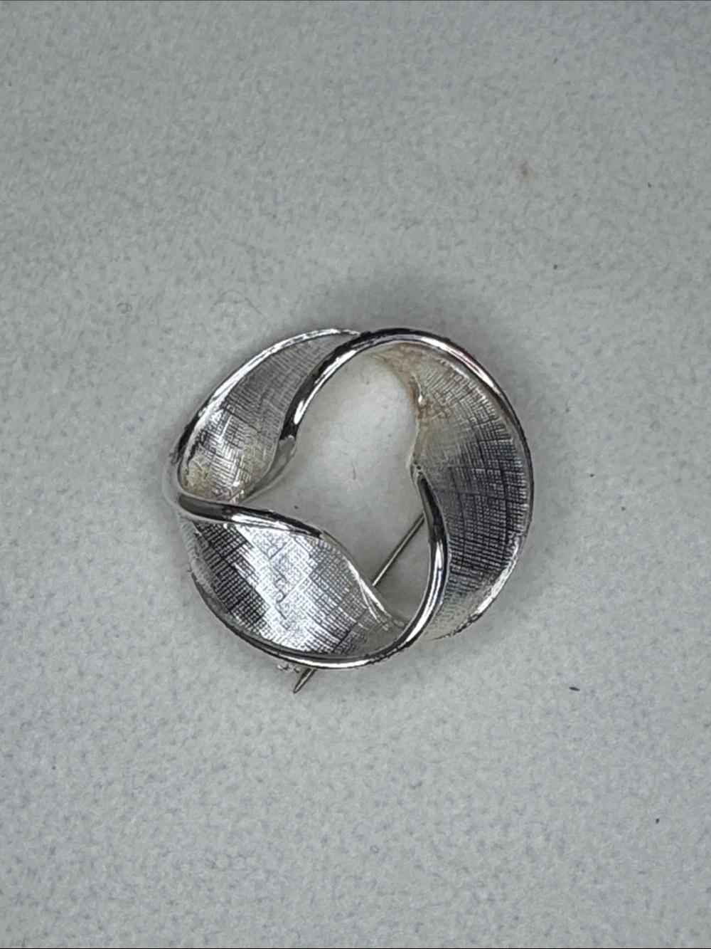 Napier Silver-Tone Twisted Donut Brooch